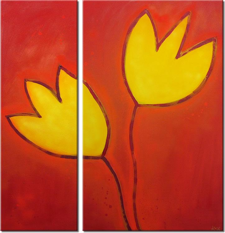 Foto Pintura moderna Tulipanes - la simplicidad de la forma (85 x 110)