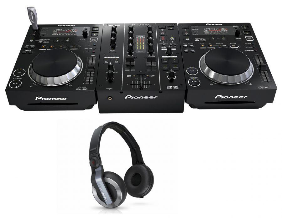 Foto PIONEER DJ 350-PACK 2 Pack 2 Cdj-350+djm-350+pro350flt+hdj-500