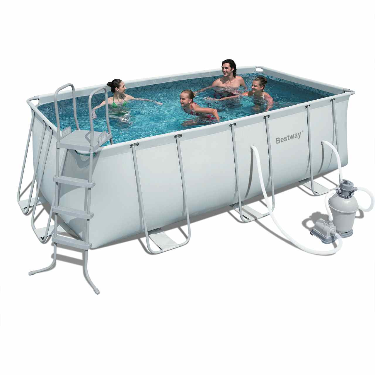 Foto Piscina Bestway rectangular de estructura tubular 412x201x122 cm...