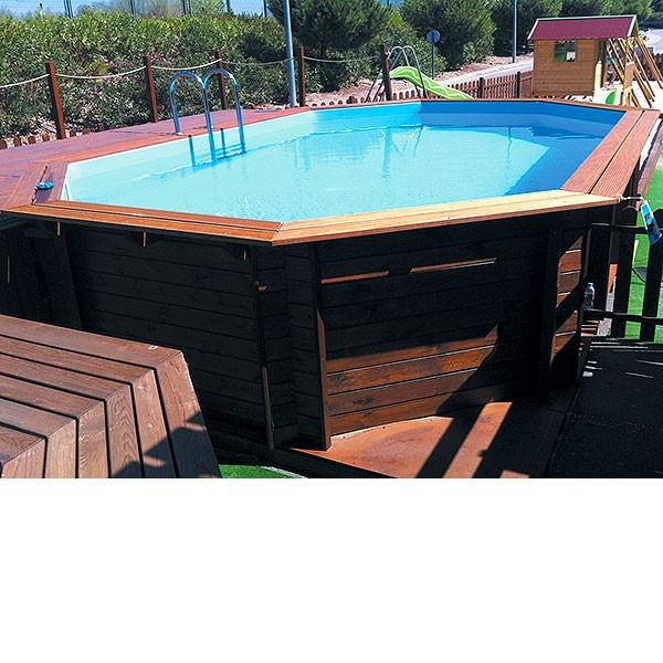 Foto Piscina de madera octogonal Kokido 645 x 410 x 130 cm - PM004SF PM004CS