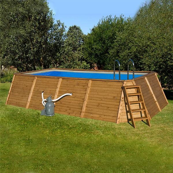 Foto Piscina de madera rectangular Kokido 655 x 390 x 124 cm - NPJ004SF
