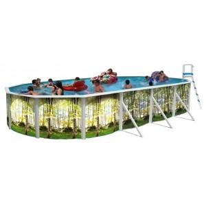 Foto Piscina desmontable ovalada Toi decorativa serie Bosque 730 x 366...