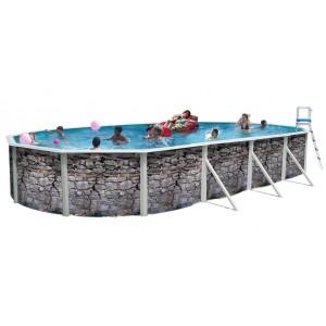 Foto Piscina desmontable ovalada Toi decorativa serie Piedra gris 730 x...