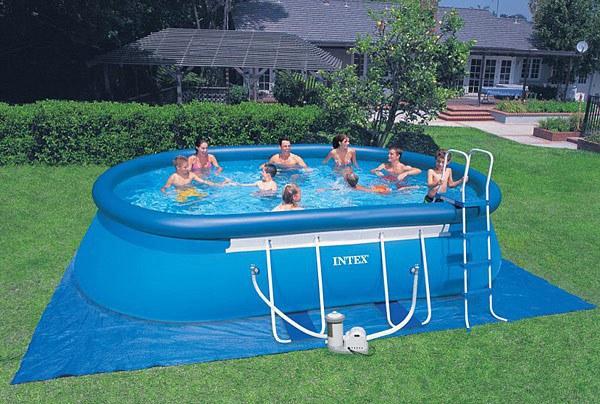Foto Piscina intex oval frame 549x305x107cm