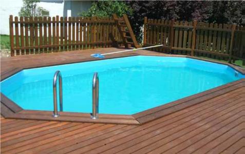 Foto Piscina Kokido de madera maciza Octogonal 488x317x128 - Cod. PM003CS