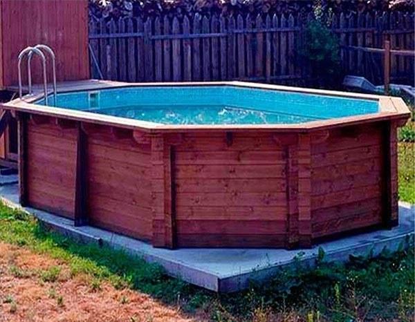 Foto piscina kokido octogonal madera maciza 4.88 cm + depuradora !! env