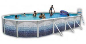 Foto Piscina ovalada mod.trencadisc 550x366 cm.