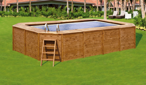 Foto PISCINA RECTANGULAR DE MADERA PANELADA 6,55 X 3,90 X 1,24 M