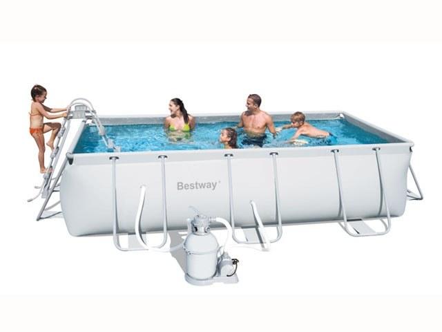 Foto piscina rectangular frame 404 x 201 x 100 cm + depuradora + escalera