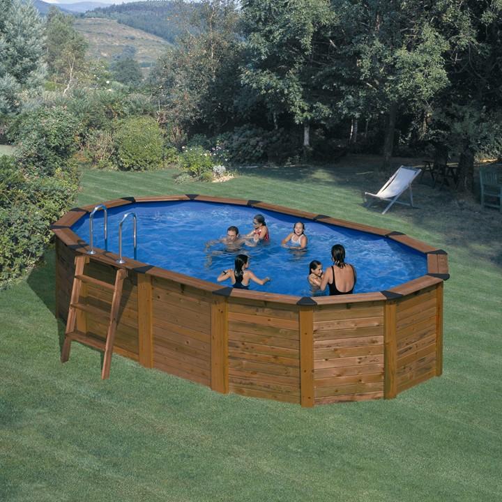 Foto Piscina San Marina de Madera Ovalada serie Island 745x420x120 -...