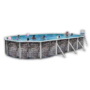 Foto Piscina serie piedra gris, ovalada