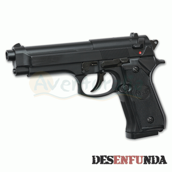 Foto Pistola ASG de muelle de airsoft modelo M92F Polímero Calibre 6 mm. A14760