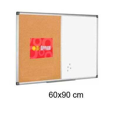 Foto Pizarra magnética marco de aluminio y corcho 60x90 cm Bi-Office