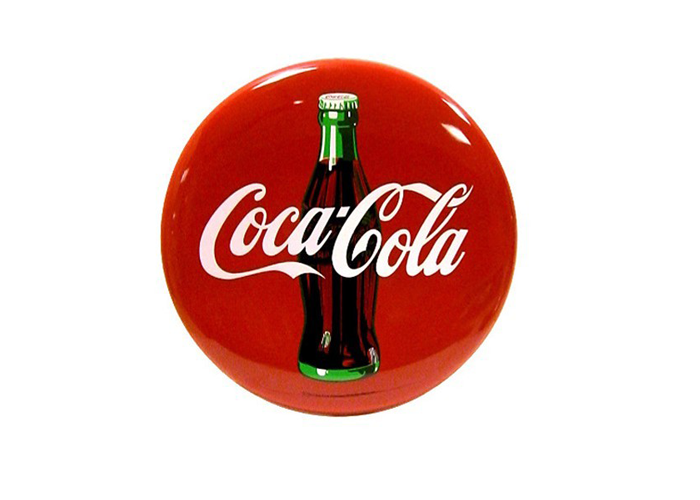 Foto Placa metálica coca-cola redonda