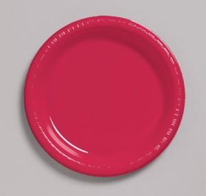 Foto Plato De Plástico Rojo 23cm - Unidad