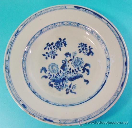 Foto plato en porcelana decorada china, compañía de indias siglo xvi