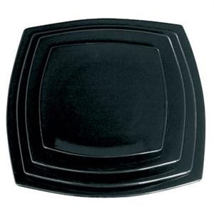 Foto Plato redondo de gres negro Plato cuadrado redondeado Olympia negro 185mm (caja de 12)