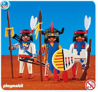 Foto Playmobil 3 Indios Nativos Americano 7659  Figura En Bolsa Figure Indian Sioux