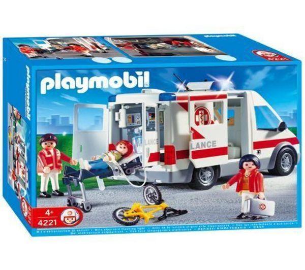 Foto Playmobil 4221 - Conductores de ambulancia / heridos / vehículo