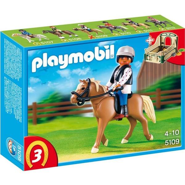 Foto Playmobil 5109 - haflinger con establo verde y beis + 4191 jinete