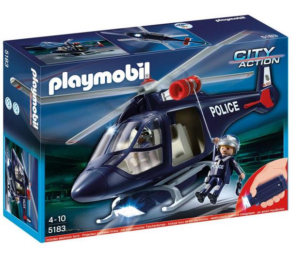 Foto Playmobil 5183 - helicóptero de policía con luces led + 5185 - moto d