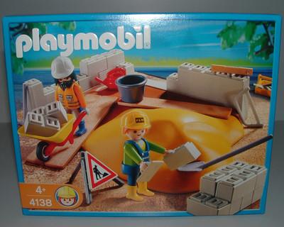 Foto playmobil set construccion ref 4138 albañil obra peon ciudad city casa figura