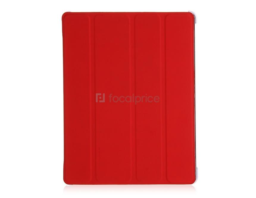 Foto Plegable elegante del caso de cuero de la PU con la función del soporte para el nuevo iPad (Red)