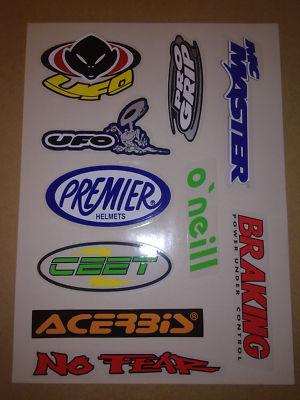 Foto Pliego De Pegatinas Varias No Fear, Acerbis,pro Grip