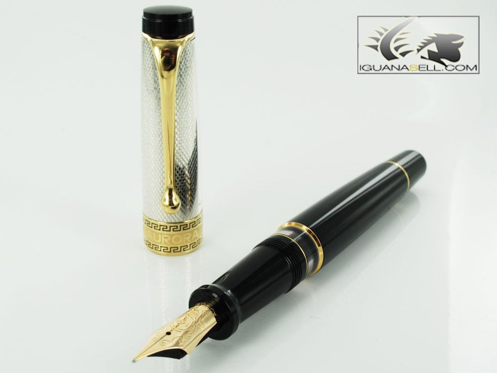 Foto Pluma Estilográfica Aurora Optima - Plata Maciza 925