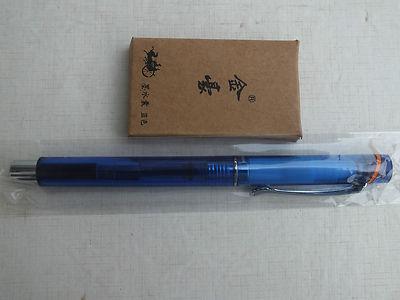 Foto pluma estilografica color azul - nueva  con 6  cartuchos de tinta de regalo -