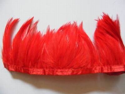 Foto Plumas Cuello De Gallo Rojo, Fleco 1 Metro