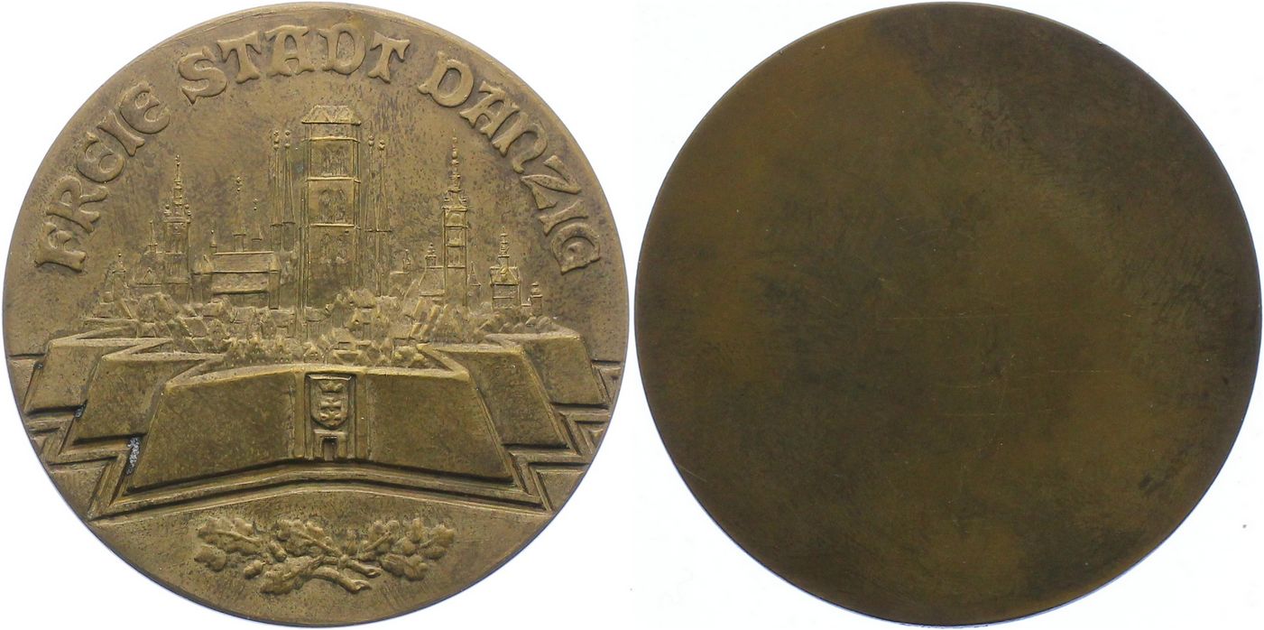 Foto Polen-Danzig, Stadt Einseitige Bronzemedaille