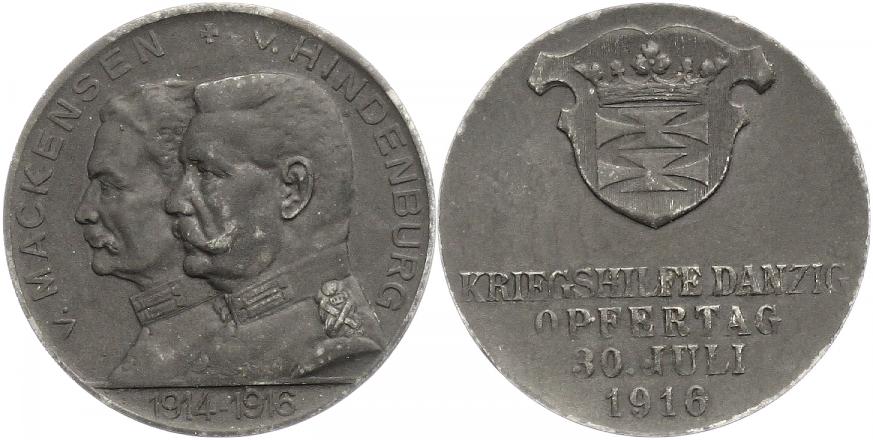 Foto Polen-Danzig Zinkmedaille 1916