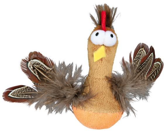 Foto Pollo Roly-Poly, plumas y sonido, 10 cm