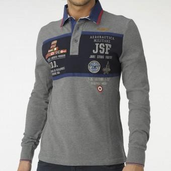 Foto Polo aeronautica militare hombre po644 gris