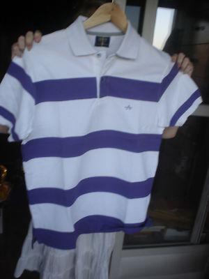 Foto Polo Arrow, Talla M Rayas Blancas Y Moradas