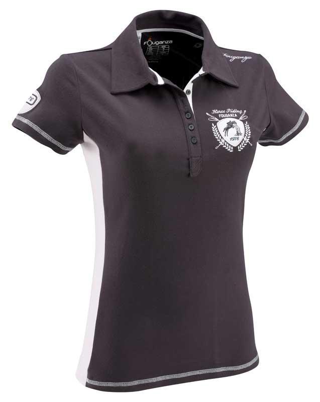 Foto polo mangas cortas fouganza jump mujer gris/rosa talla 42