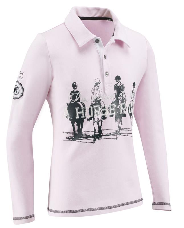 Foto polo mangas largas fouganza emotion junior rosa talla 8 años