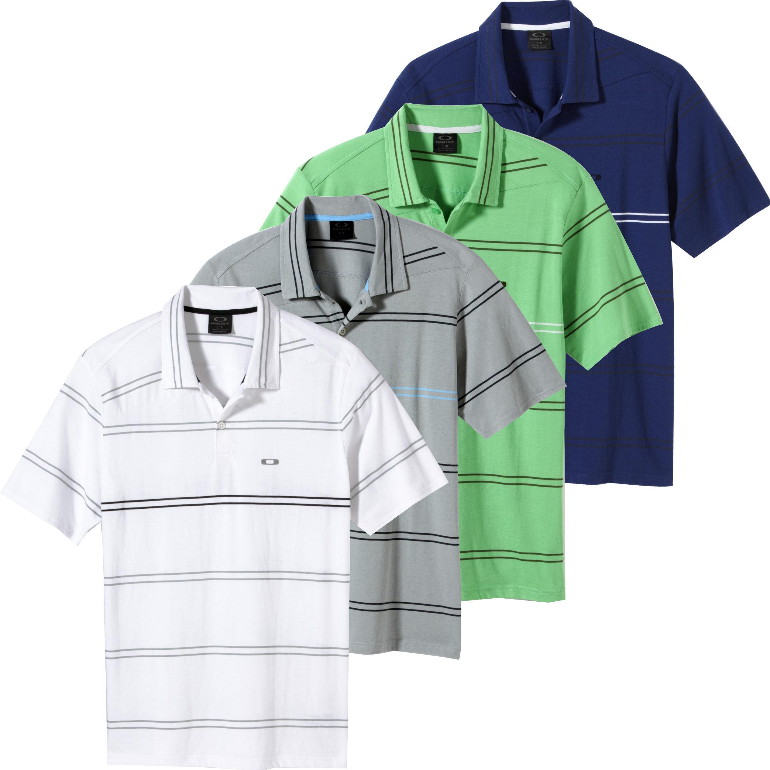 Foto Polo marinero a rayas Oakley - Small Stone Grey | Camisetas