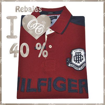 Foto Polo M/c Tommy Hilfiger Hombre Custom Fit Mod.rugby Granate Talla L