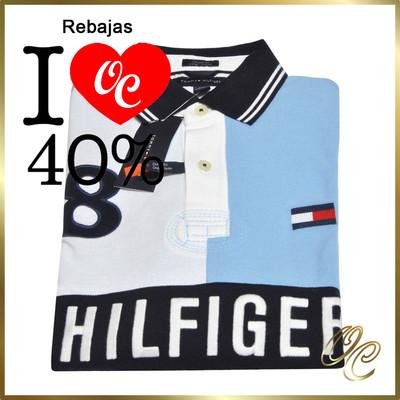 Foto Polo M/l Tommy Hilfiger Hombre Rugby Azul Turquesa Y Blanco Talla S