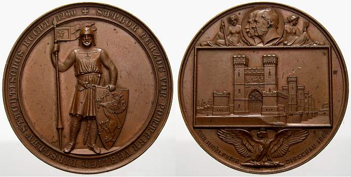 Foto Pommern-Dirschau Stadt (Tczew) Bronzemedaille 1860