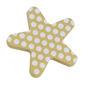 Foto Pomos Tiradores estrella madera lacada beige puntos mueble bebes