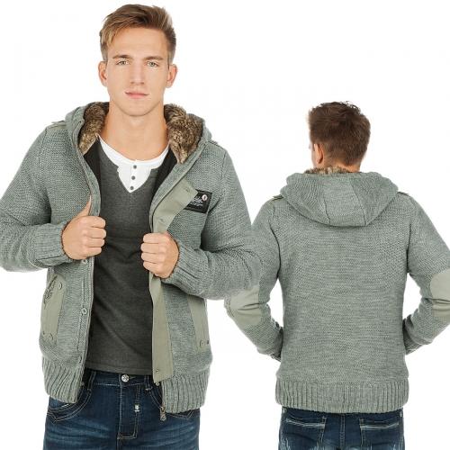 Foto Poolman Theo Knit sudadera con cremallera gris talla XL