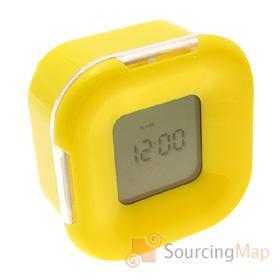 Foto pop art cuadrados reloj digital - amarillo