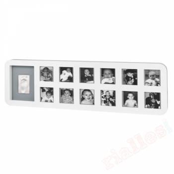 Foto Portaretrato deditos 1st year print frame baby art blanco fondo gris