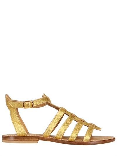 Foto positano flats gladiator de piel metálica