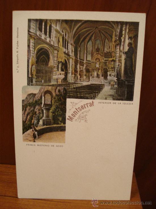 Foto postal de montserrat, n 2, litografia m pujadas, primer misteri
