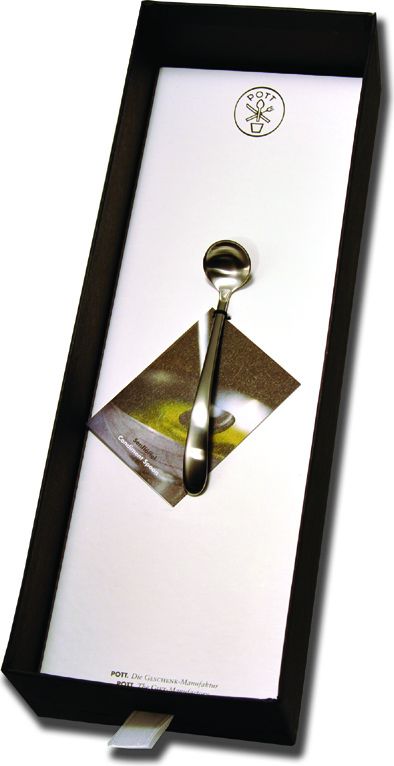Foto POTT Cucharilla de mostaza, 10,5 cm, acero inox, en caja de regalo, De