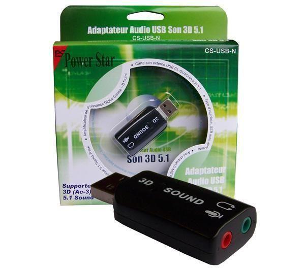 Foto Power Star Tarjeta sonido externa USB CS-USB-N + Caja de tornillos pa